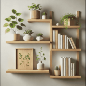 Wooden Wall Hanging Book Shelf
